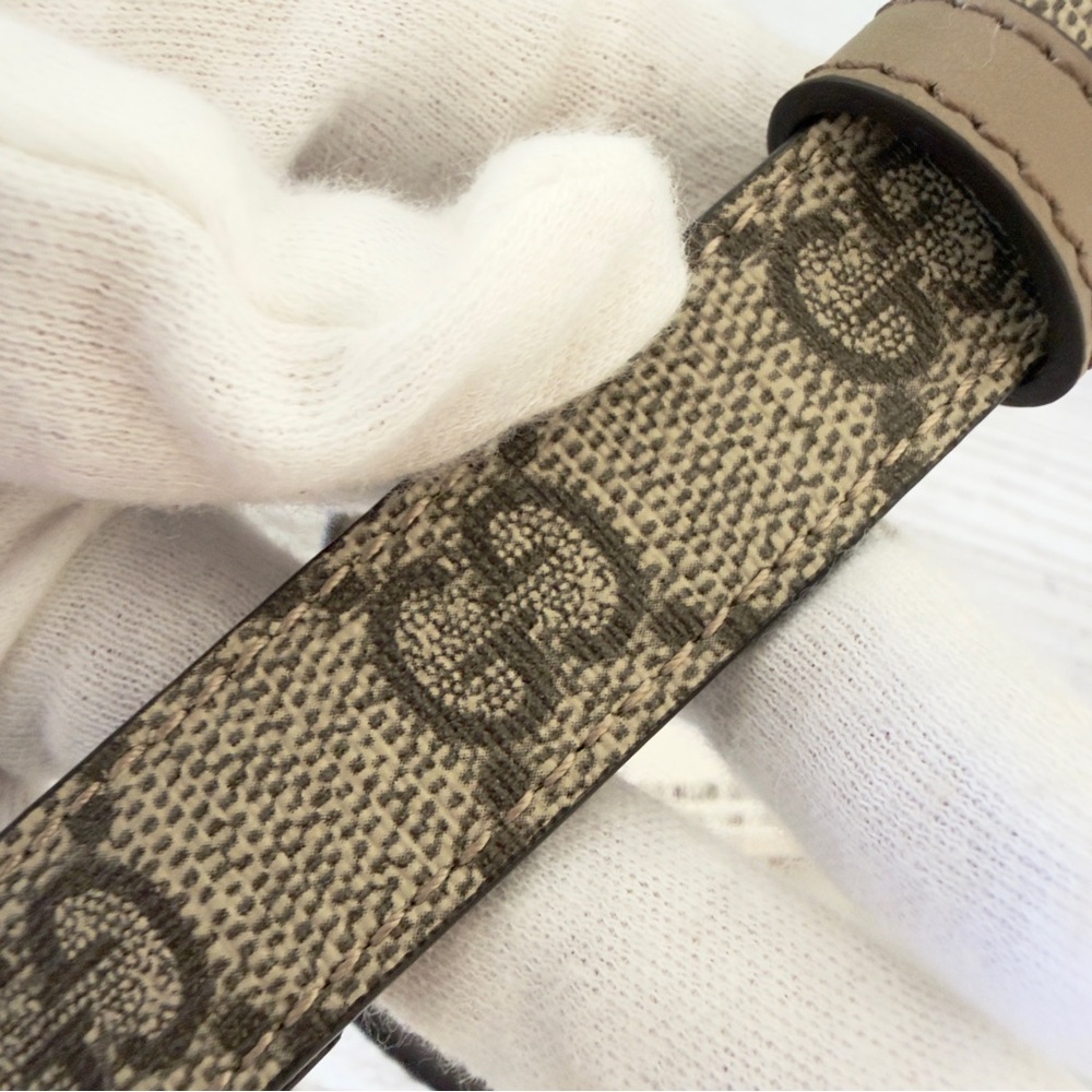 New Gucci GG Supreme canvas leather women belt, size 105cm, US 42 - Picture 3 of 5